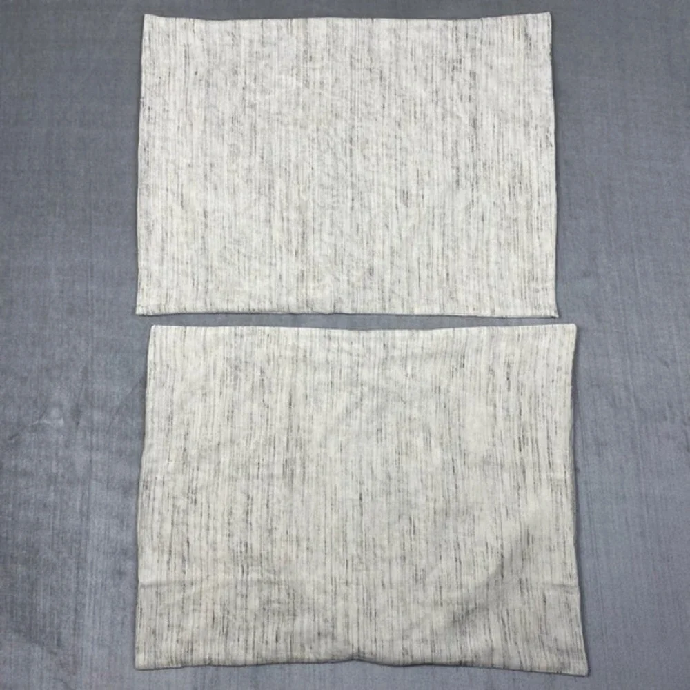 West Elm SET of‎ 2 Shams 20x26 Cream Gray Modern Hygge Minimalist